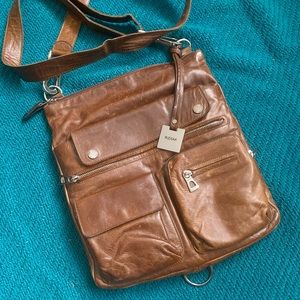 rudsak brown genuine leather convertible cross body backpack purse shoulder bag